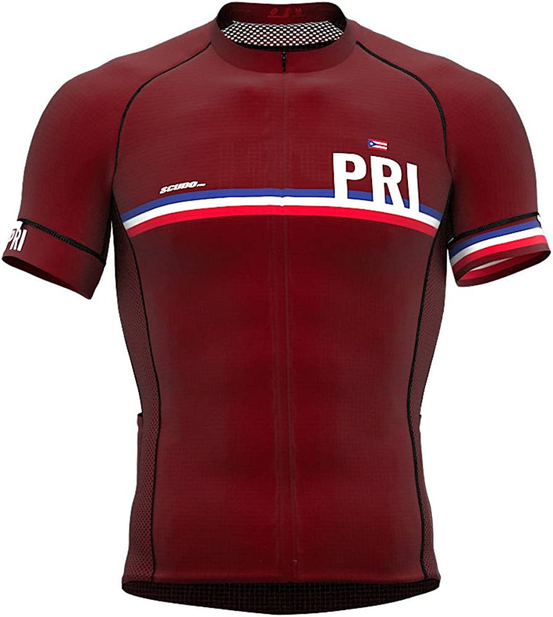 Puerto Rico Code Short Sleeve Cycling PRO Jersey for Men Sporting Goods > Outdoor Recreation > Cycling > Cycling Apparel & Accessories Scudo Sports Wear Vine Medium 