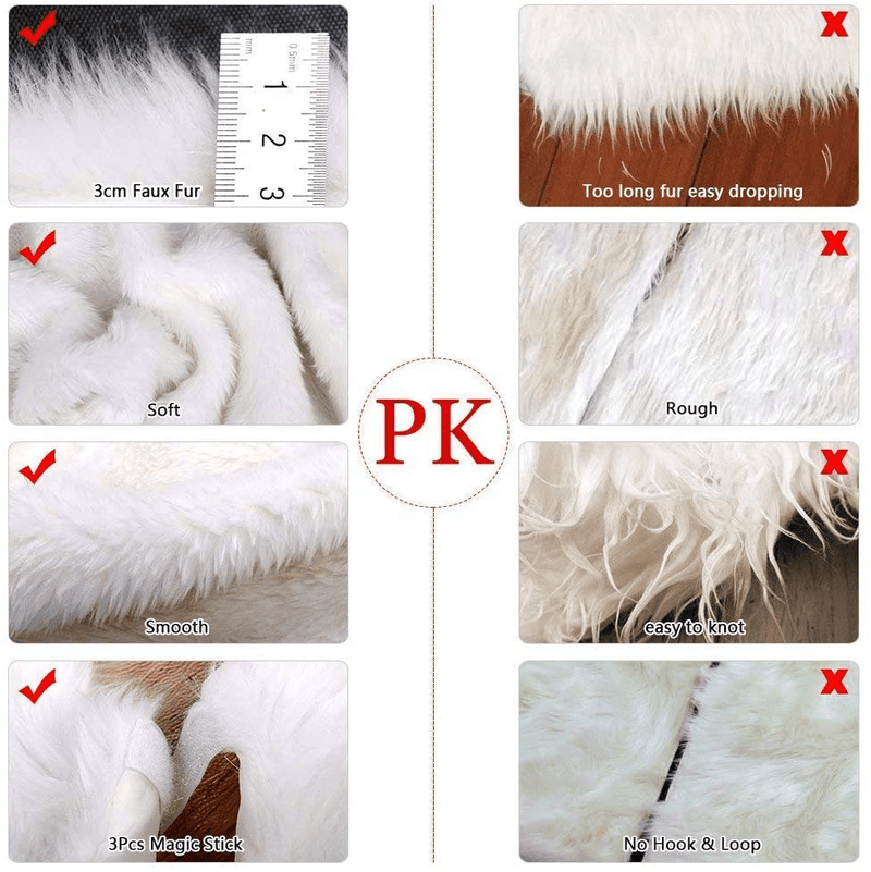 36 Inch Christmas Tree Skirt Snow White Faux Fur Christmas Tree Decorations for Holiday Party Xmas Ornaments