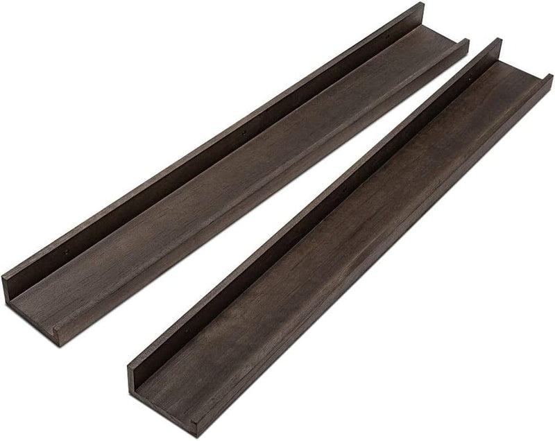 36 Inch Floating Shelves for Wall Set of 3 Espresso Wall Mounted Picture Ledge Shelf Wooden Wall Shelf Floating Bookshelves for Living Room Bedroom Kitchen Bathroom 3 Different Sizes Furniture > Shelving > Wall Shelves & Ledges AZSKY 48IN  