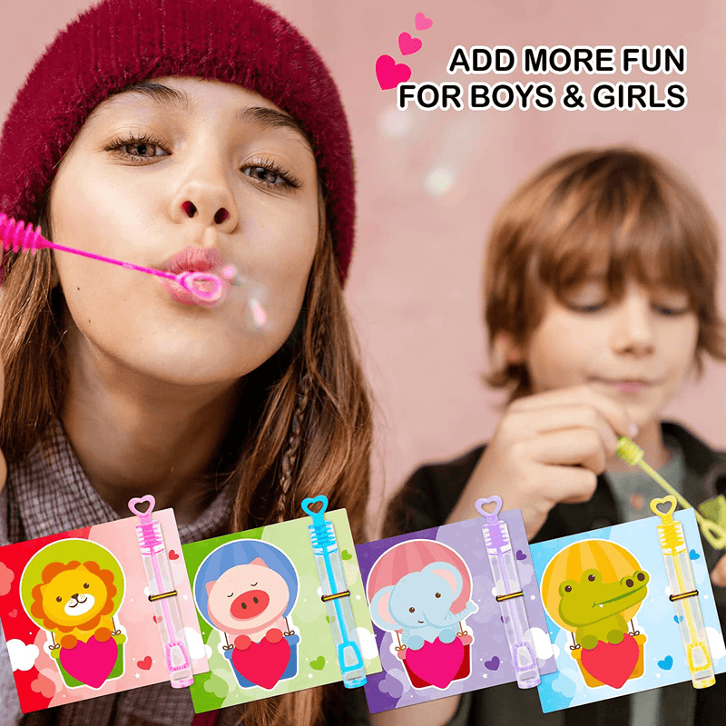 36 Pack Valentines Day Cards with Mini Heart Bubble Wands for Kids, Valentine'S Day Gifts Set, Fun Valentines Party Favors for Boys Girls, Classroom Exchange Treat Prizes Bulk for School Class Teacher Home & Garden > Decor > Seasonal & Holiday Decorations DOCIEA   
