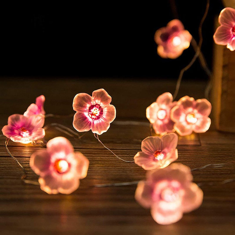 Flower String Lights Decorative Lights for Girls Bedroom Indoor Outdoor Wedding and Valentines Day Home & Garden > Decor > Seasonal & Holiday Decorations Nuolin   
