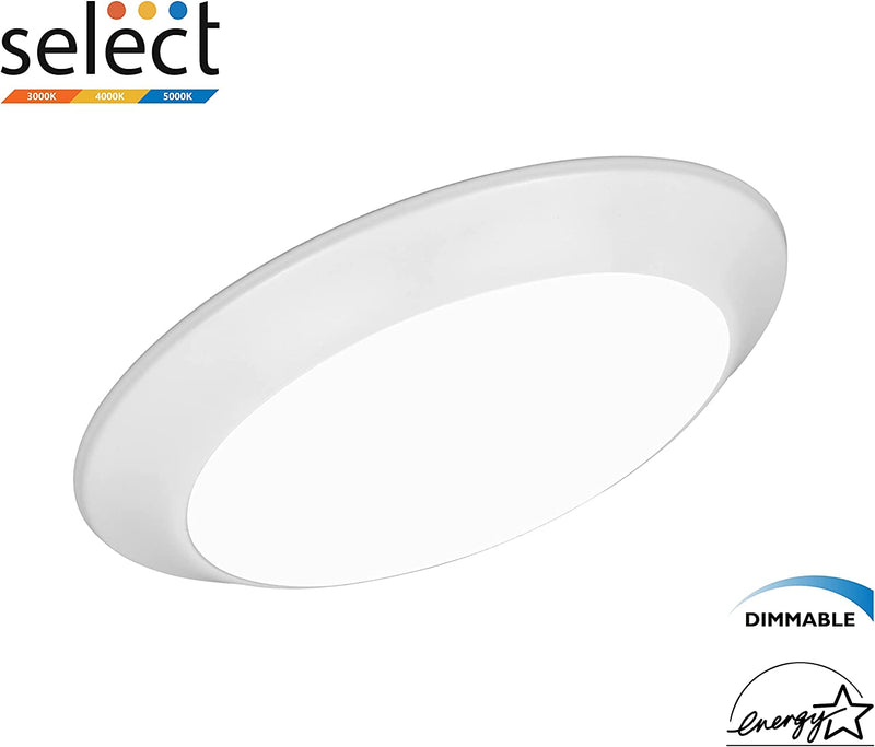 NICOR Lighting DSK Select Series 5/6-Inch Surface Mount LED Downlight (DSK563120SWH), White