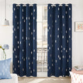 Deconovo Curtains Blue - Blackout Curtains 84 Inch Length 2 Panels, Silver Printed Room Darkening Curtains Grommet, Living Room Thermal Insulated Curtain Drapes, Sliding Door Curtains 52*84 Inch Home & Garden > Decor > Window Treatments > Curtains & Drapes Deconovo Navy Blue W52 x L84 Inch 