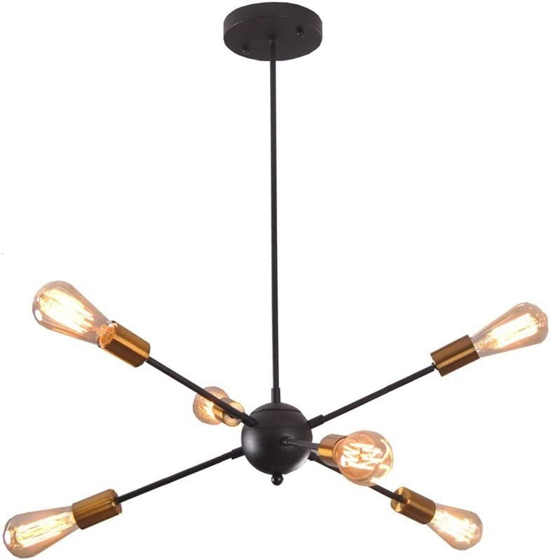 Dellemade Sputnik Chandelier 6-Light Modern Mid-Century Ceiling Light for Living Room, Bedroom, Dining Room Home & Garden > Lighting > Lighting Fixtures > Chandeliers Dellemade   