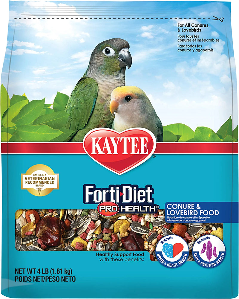 Kaytee Forti-Diet Pro Health Conure and Lovebird Pet Bird Food, 4 Pound Animals & Pet Supplies > Pet Supplies > Bird Supplies > Bird Food Kaytee 4 Pound (Pack of 1)  