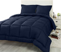 Comforter Bed Set - All Season Chocolate down Alternative Quilted Comforter Bed Set - 100% Cotton 800 Thread Count - Duvet Insert or Stand Alone Comforter - 3 Pcs Set - Oversized Queen Home & Garden > Linens & Bedding > Bedding > Quilts & Comforters BSC Collection Navy Blue Oversized King 