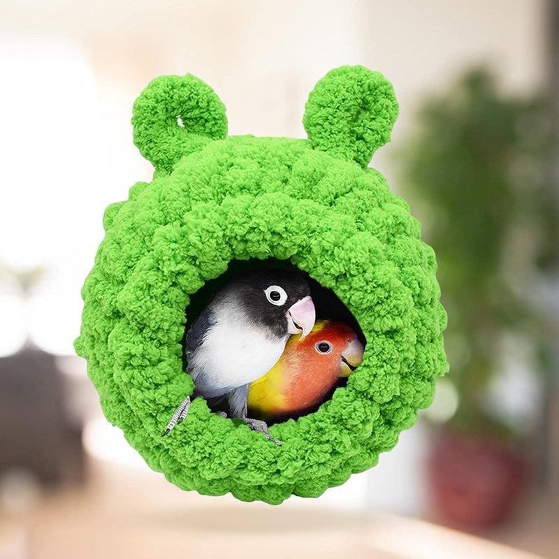 JISADER Winter Warm Hanging Hammock Parrot Cage Accessories Cave House Toys for Canary Finch Rat Lovebird, Green Animals & Pet Supplies > Pet Supplies > Bird Supplies > Bird Cages & Stands JISADER   