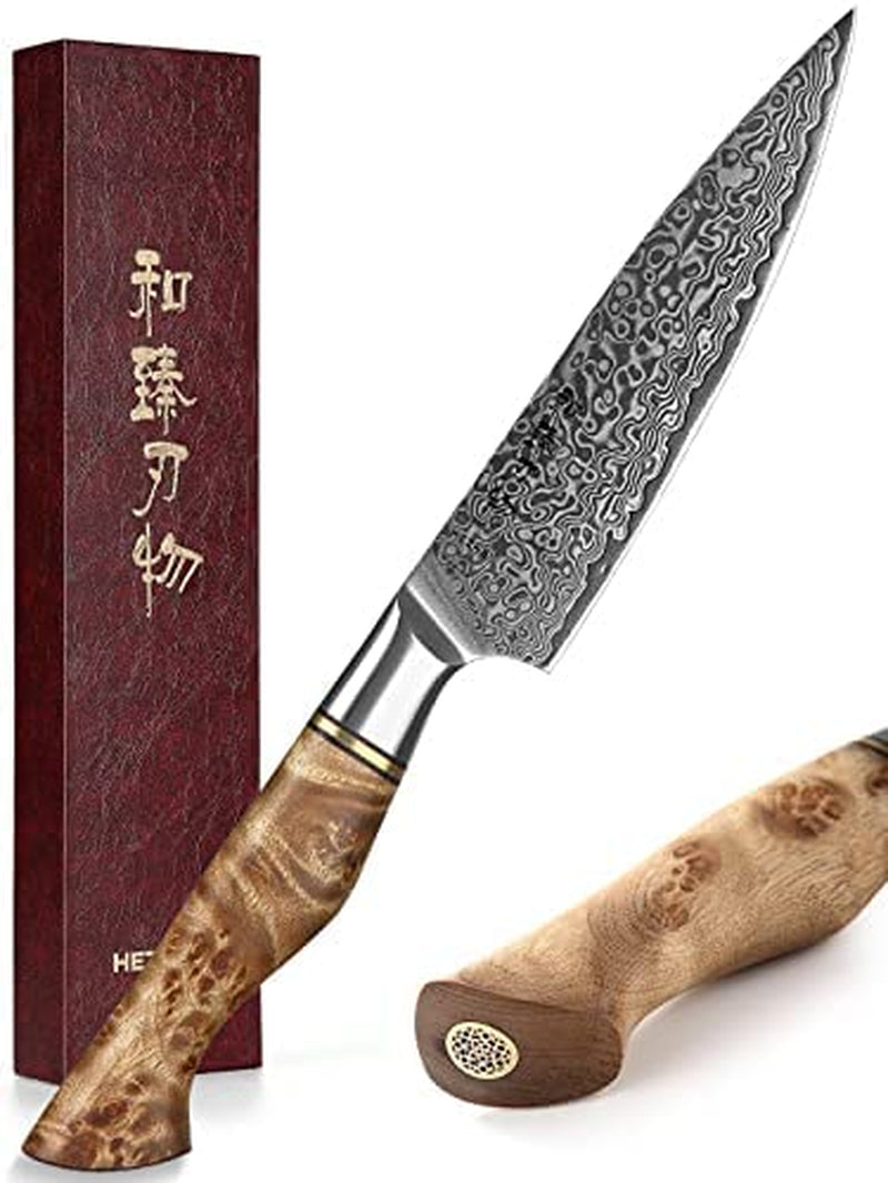 HEZHEN Chef'S Knife-Professional-8.3 Inch Damascus Steel, Kitchen Knife VG10 Gyuto Knife-Master Series Chef Cooking Tool at Home,Restaurant-Figured Sycamore Wood Handle Home & Garden > Kitchen & Dining > Kitchen Tools & Utensils > Kitchen Knives Yangjiangshi Yangdong lansheng e-commerce co.,ltd Utility Knife  