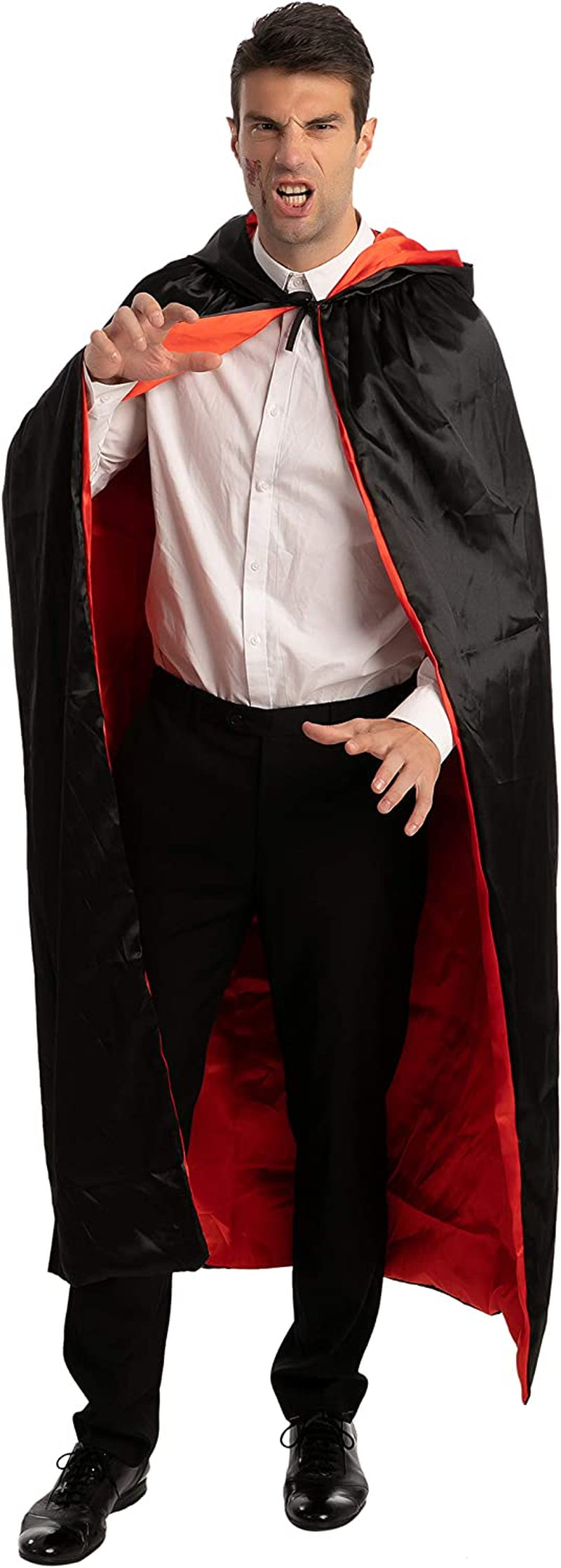 JOYIN Adult Unisex Vampire Costume Set with Reversible Hooded Cape Cloak and Tattoo Scar for Halloween Costume Party, Dracula Theme Party and Transylvania Costume  Joyin Inc.   