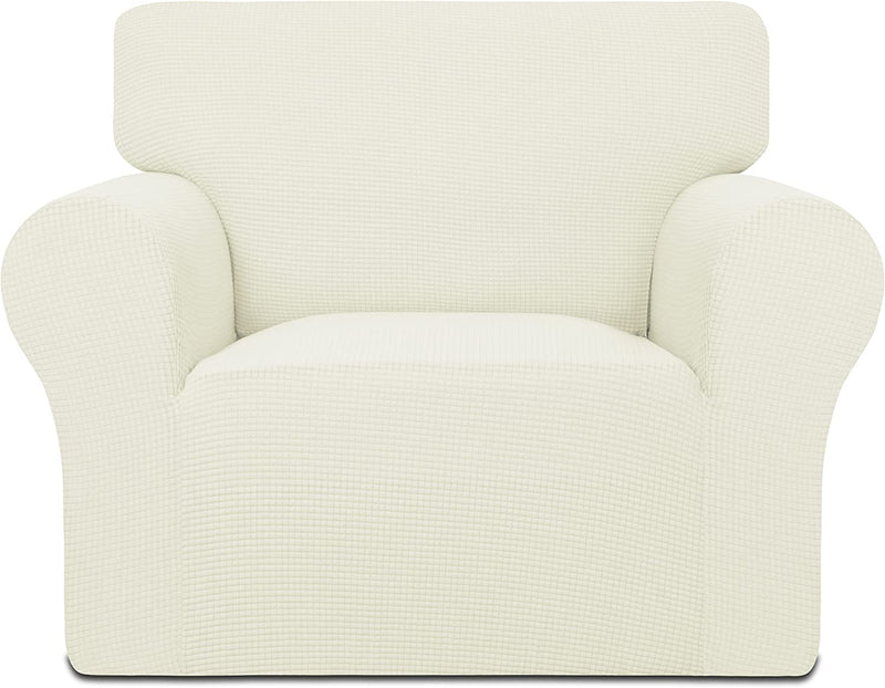 DANABEST Armchair Cover Stretch Slipcover 1-Piece Jacquard Couch Covers Sofa Slipcover Covers Washable Couch Cover Furniture Protector for Living Room (Camel,Armchair) Home & Garden > Decor > Chair & Sofa Cushions DANABEST Ivory armchair 