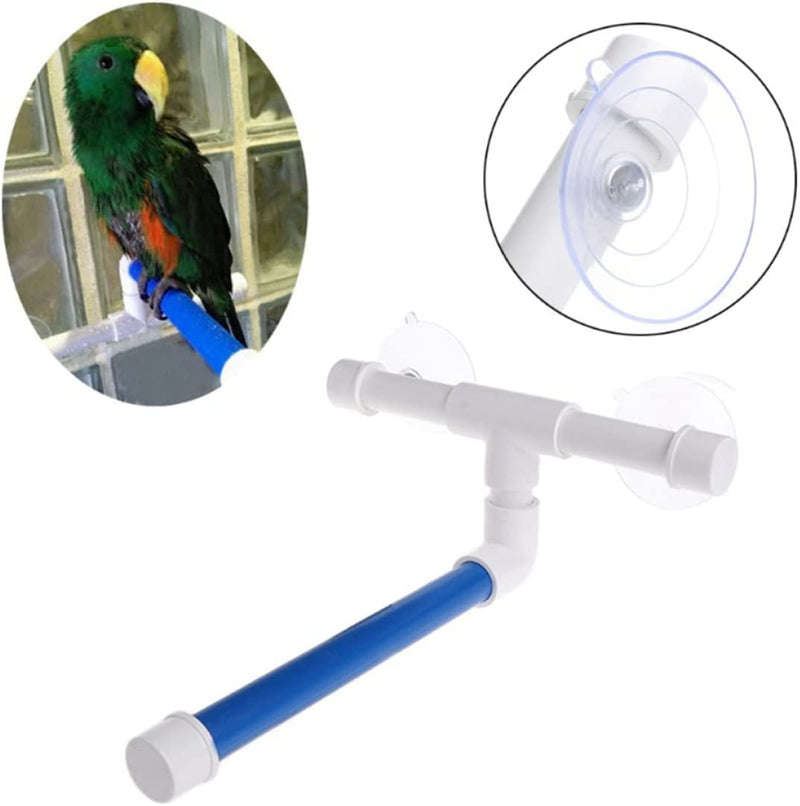 POPETPOP Holder Wall for Stand Perches Toy Suction Parrot Toy- Shower Rack Bird Practical Bath Portable Window Grinding Perch Cup Paw