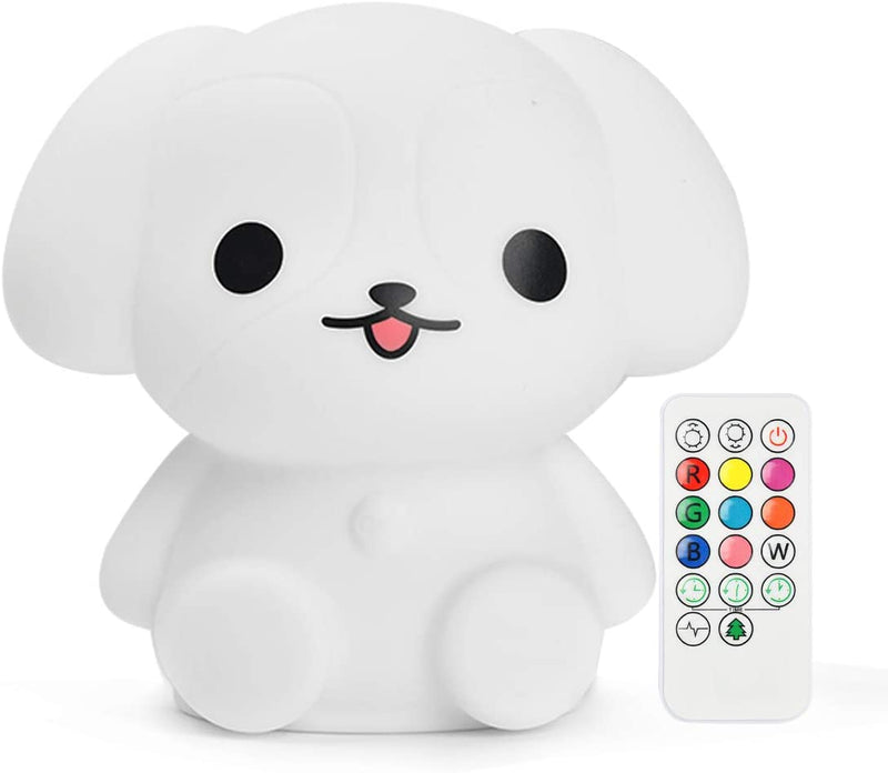 Yuede LED Night Lights for Kids, Cute Animal Silicone USB Rechargeable Night Light - 9 Colors Changing with Touch Sensor and Remote Control for Baby/Kids/Adult Gifts (Train) Home & Garden > Lighting > Night Lights & Ambient Lighting Yuede Dog-2  