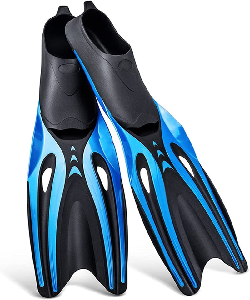 Wuxp Swimming Fins Adult Snorkel Foot Carbon Diving Fins Beginner Water Sports Equipment Portable Scuba Diving Flippers Adjustable Snorkel Fins for Snorkeling, Swimming A Sporting Goods > Outdoor Recreation > Boating & Water Sports > Swimming wuxp Black and blue Large 