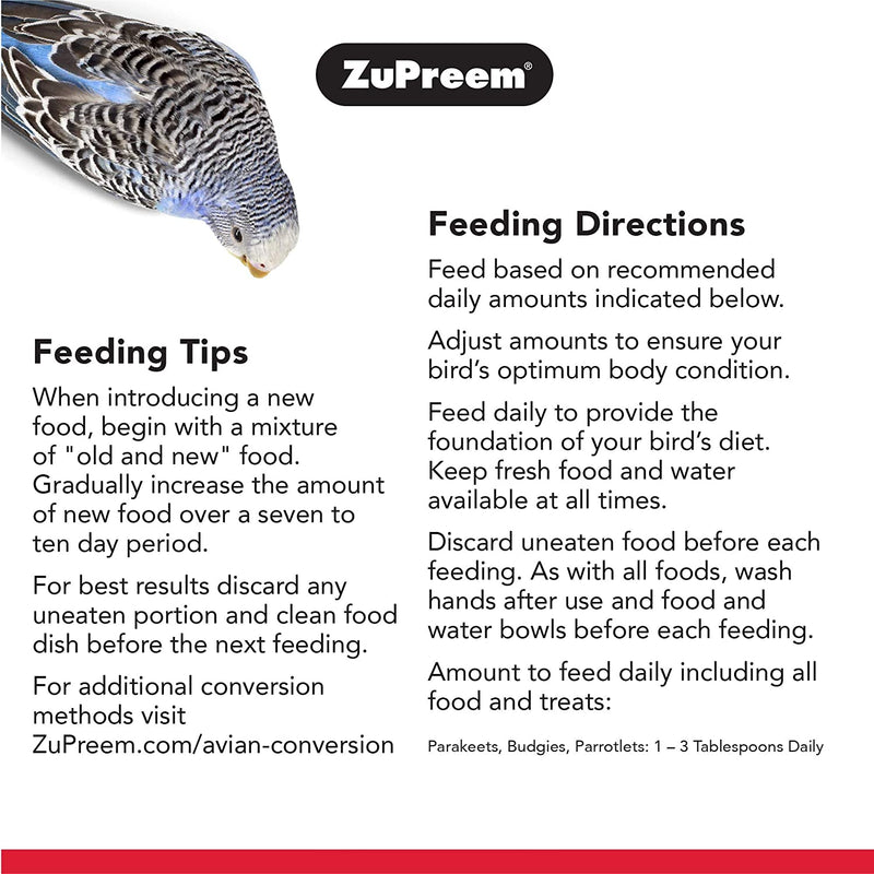 Zupreem Smart Selects Bird Food for Small Birds, 2 Lb - Everyday Feeding for Parakeets, Budgies, Parrotlets Animals & Pet Supplies > Pet Supplies > Bird Supplies > Bird Food ZuPreem   