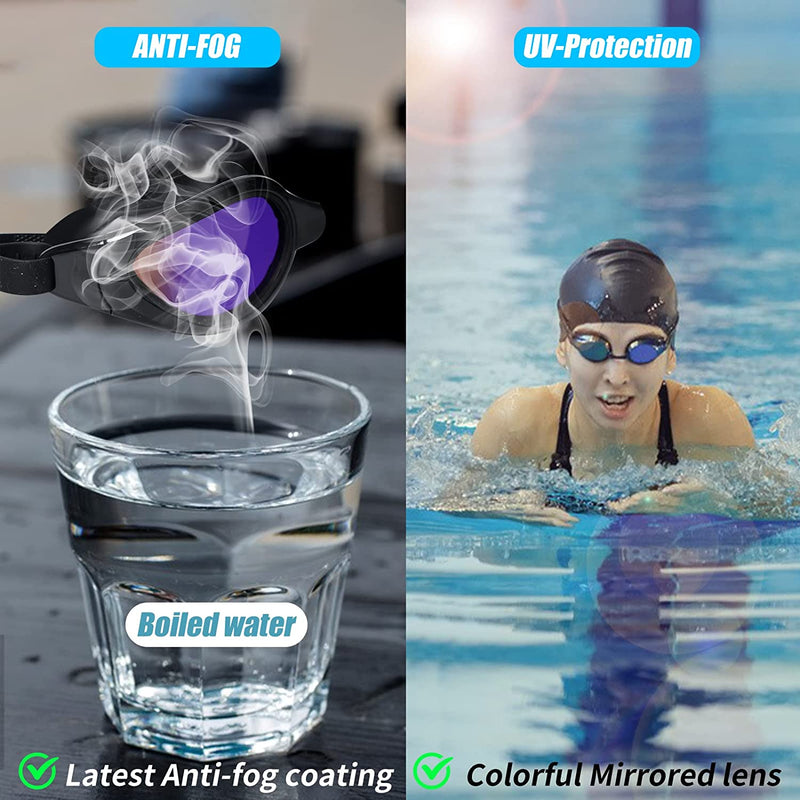 Kitys Fatch Swimming Goggles, Anti-Fog Swimming Goggles, Anti-Ultraviolet Swimming Goggles, Clear Vision Swimming Goggles