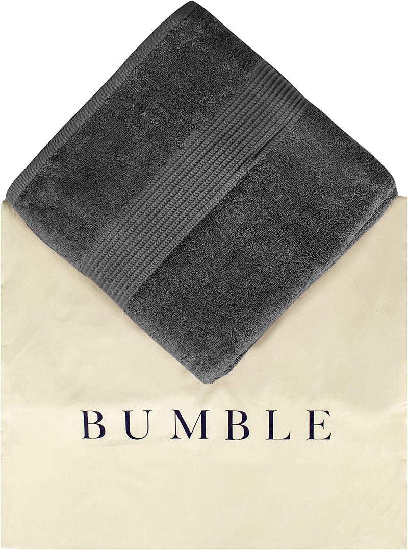 Luxury Extra Large Oversized Bath Towels | Hotel Quality Towels | 650 GSM | Soft Combed Cotton Towels for Bathroom | Home Spa Bathroom Towels | Thick & Fluffy Bath Sheets | Dark Grey - 4 Pack Home & Garden > Linens & Bedding > Towels Bumble Towels   
