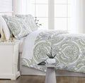 Southshore Fine Living, Inc. Oversized Comforter Bedding Set down Alternative All-Season Warmth, Soft Cozy Farmhouse Bedspread 3-Piece with Two Matching Shams, Infinity Blue, King / California King Home & Garden > Linens & Bedding > Bedding Southshore Fine Linens Pure Melody Green Full / Queen 