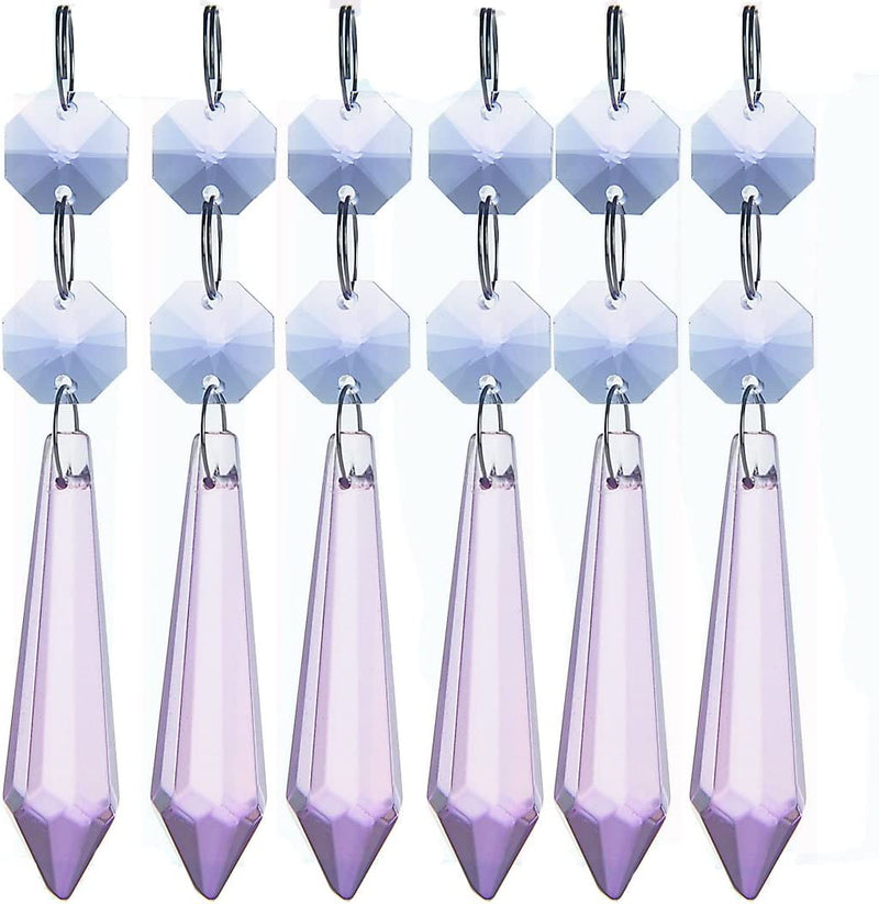 H&D 55Mm Crystal Icicle Prisms Chandelier Drop Pendants Lamp Candelabra Parts, Pack of 10 (Amber) Home & Garden > Lighting > Lighting Fixtures > Chandeliers H&D Crystal Manufacture CO.,LTD Light Purple  