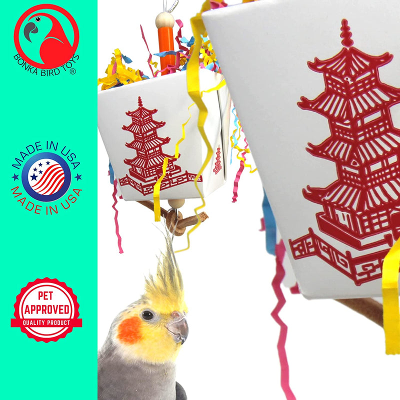 Bonka Bird Toys 3875 Take Out Small Medium Bird Toy Oyster Pail Treat Box Foraging Paper Chew Shred Cockatiel Parakeet Conures and Other Similar Birds Animals & Pet Supplies > Pet Supplies > Bird Supplies > Bird Toys Bonka Bird Toys   