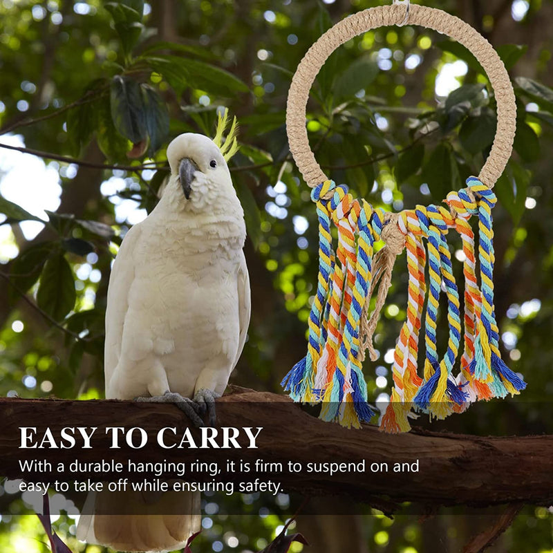 Balacoo 1 Set Parrot Climbing Toy Hammock Perch Budgie Parrots Cockatiels Bell Exercise Birds Parakeets Bird Ball Ladders Toys Stand Cotton Swing Bridge Rope Ring Cage Hanging Bite
