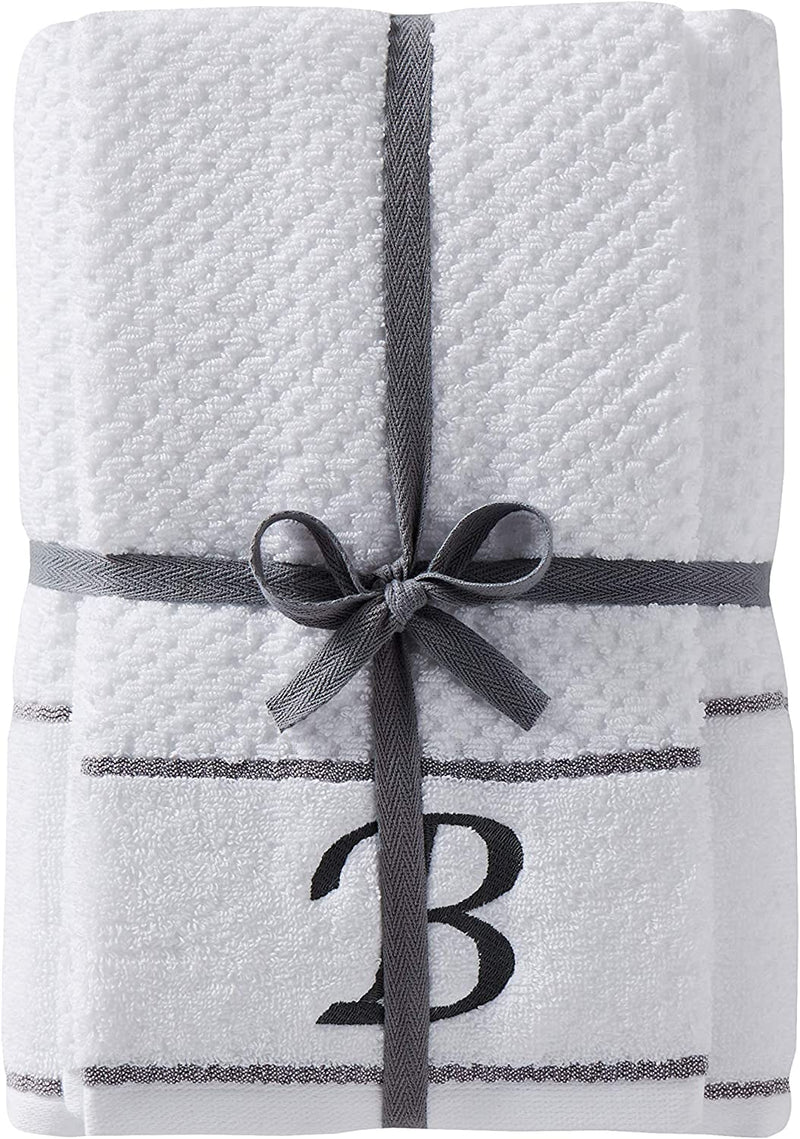 SKL Home by Saturday Knight Ltd. Monogram "C" Bath and Hand Towel Set, White, 4-Pack
