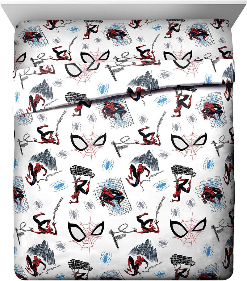 Jay Franco Marvel Avengers Fighting Team Full Sheet Set - 4 Piece Set Super Soft and Cozy Kid'S Bedding - Fade Resistant Microfiber Sheets (Official Marvel Product) Home & Garden > Linens & Bedding > Bedding Jay Franco White - Spiderman Queen 
