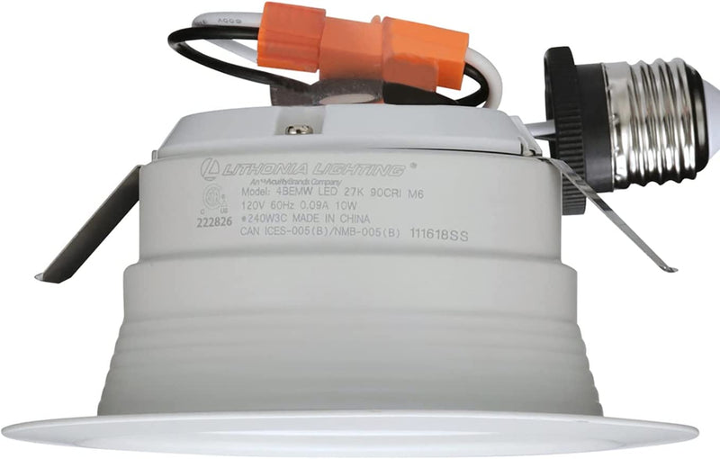 Lithonia Lighting 4 Inch White Retrofit LED Recessed Downlight, 10W Dimmable with 2700K Warm White, 650 Lumens Home & Garden > Lighting > Flood & Spot Lights Lithonia Lighting   