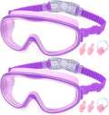 KAILIMENG Kids Swim Goggles, 2 Pack Swimming Goggles for Age 3-15, Anti-Fog Anti-Uv Cear Wide View Sporting Goods > Outdoor Recreation > Boating & Water Sports > Swimming > Swim Goggles & Masks KAILIMENG 2u. Purple & Purple  