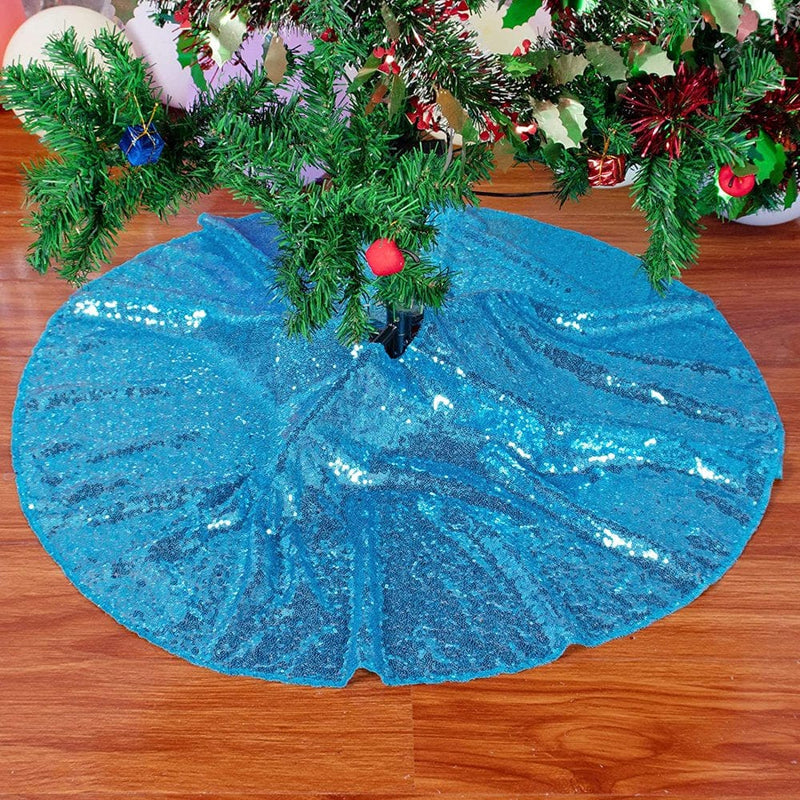 36Inch (90Cm) Tree Skirt Sequin Tree Skirt Christmas Rose Gold Tree Skirt Mat for Christmas Holiday Party Decorations（Rose Gold） Home & Garden > Decor > Seasonal & Holiday Decorations > Christmas Tree Skirts DEXIN 30 Inch(78cm) Blue 