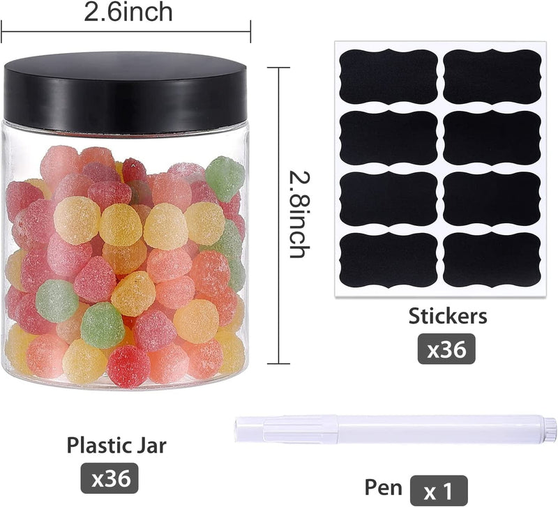 36PCS 8OZ Plastic Jars with Screw on Lids, Pen and Labels Refillable Empty round Slime Cosmetics Containers for Storing Dry Food, Makeup, Slime, Honey Jam, Cream, Butter, Lotion… Home & Garden > Decor > Decorative Jars OUSHINAN   