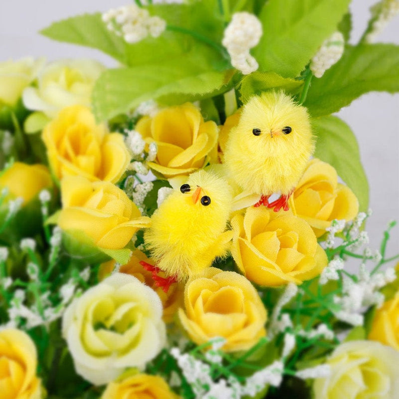36Pcs Cute Simulation Mini Easter Chicks Fuzzy Fluffy Yellow Chicken for Easter Egg Hunt Basket Filler Party Favors Decoration Kids Learning Toys