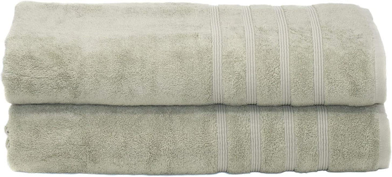 MOSOBAM 700 GSM Hotel Luxury Bamboo-Cotton, Bath Towel Sheets 35X70, Light Grey, Set of 2, Oversized Turkish Towels, Gray Home & Garden > Linens & Bedding > Towels Mosobam Seagrass Green Bath Sheets, Set of 2 