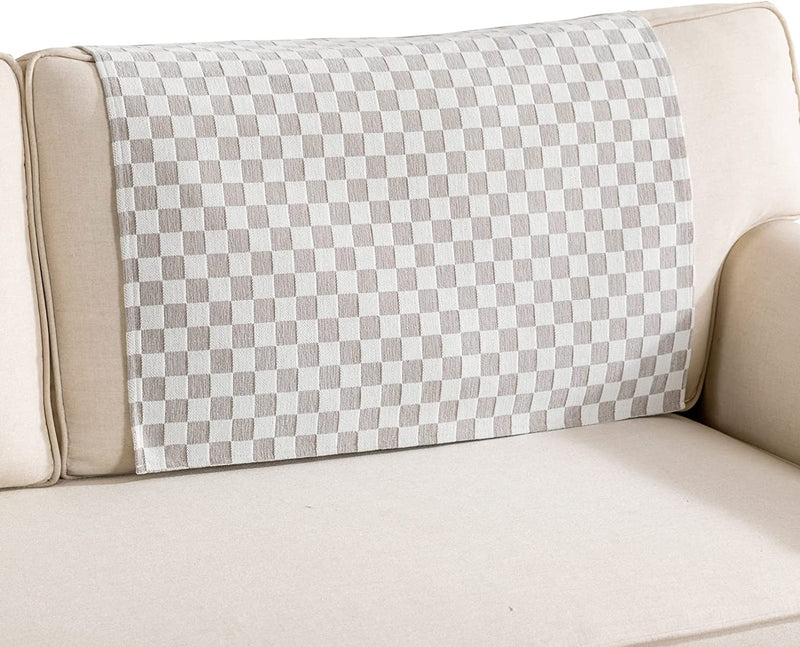 Eismodra Couch Cover All Season Chenille Anti-Slip Sofa Slipcovers Furniture Protector for Dog Pet 3 Cushion Couch Loveseat Sectional Sofa L Shape,Checkered Grey 36 X 63 Inches (Only 1 Piece) Home & Garden > Decor > Chair & Sofa Cushions Eismodra Checkered White 36''x36''/Square 