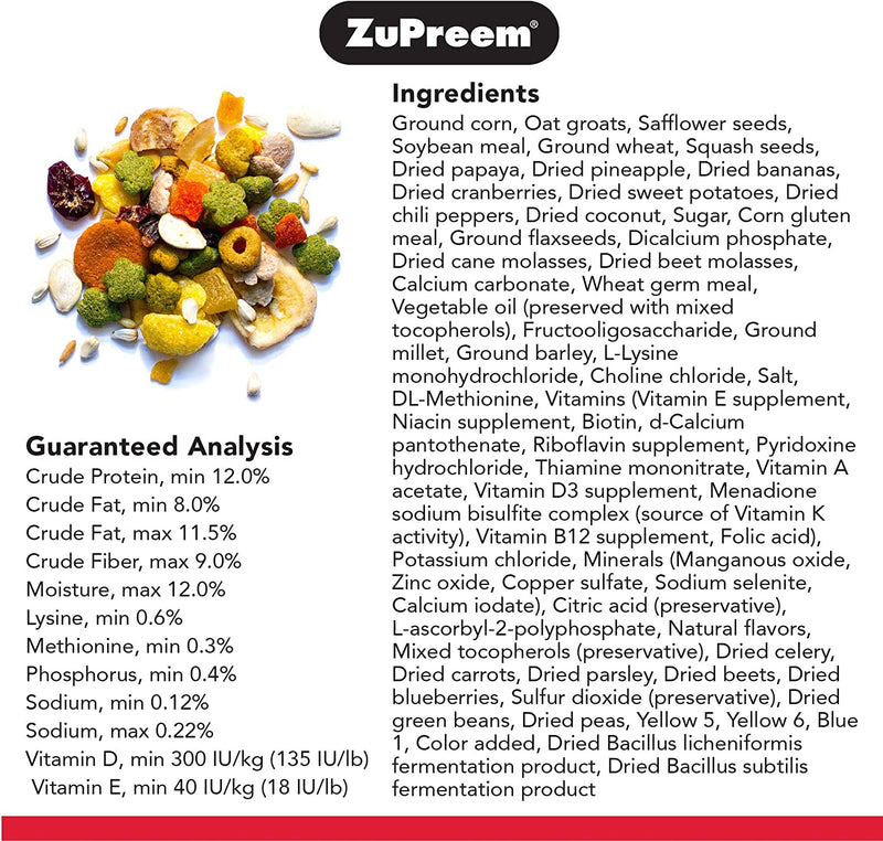 Zupreem Smart Selects Bird Food for Parrots & Conures, 4 Lb - Everyday Feeding for Caiques, African Greys, Senegals, Amazons, Eclectus, Small Cockatoos Animals & Pet Supplies > Pet Supplies > Bird Supplies > Bird Food ZuPreem   