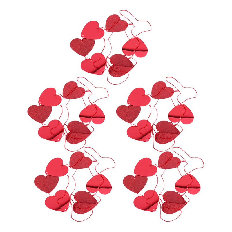 OUNONA 5Pcs Red Heart Shape Hanging Decors PVC Party Decorative Banners Classic Festival Layout Decorations for Wedding Proposal Valentine Day Decors Home & Garden > Decor > Seasonal & Holiday Decorations OUNONA   