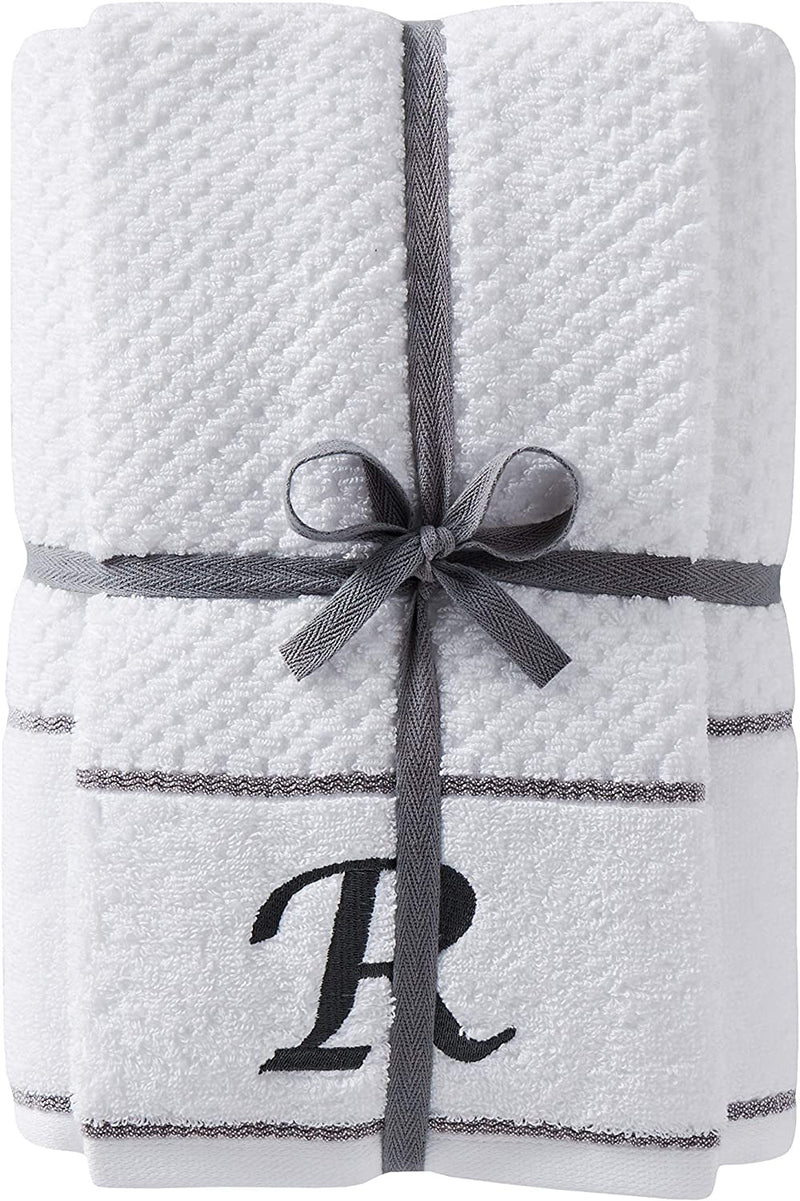 SKL Home by Saturday Knight Ltd. Monogram "C" Bath and Hand Towel Set, White, 4-Pack