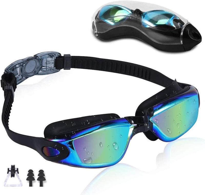 Rapidor Swim Goggles for Men Women Teens, Anti-Fog Uv-Protection Leak-Proof, RP905 Series Sporting Goods > Outdoor Recreation > Boating & Water Sports > Swimming > Swim Goggles & Masks Rapidor Black- Tinted & Mirrored Lenses  