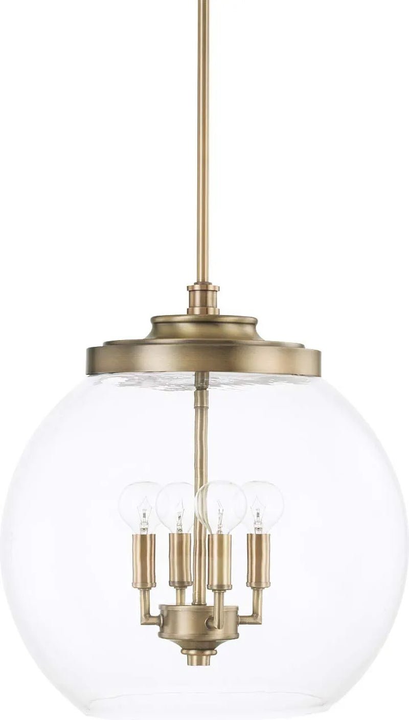 Capital Lighting 4723WG Bailey Orb Candle Pendant, 4-Light 240 Total Watts, 19"H X 15"W, Winter Gold Home & Garden > Lighting > Lighting Fixtures Capital Lighting Fixture Company Aged Brass Pendant 