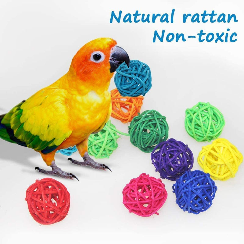100 Pieces Bird Toy Rattan Balls Parrot Wicker Ball Birds Toy Parakeet Chewing Toys Pet Cage Bite Toys for Parakeet Budgie Cockatoo Decoration DIY Party Wedding 30Mm Multi-Colored (100 Pcs) Animals & Pet Supplies > Pet Supplies > Bird Supplies > Bird Toys VUAOHIY   