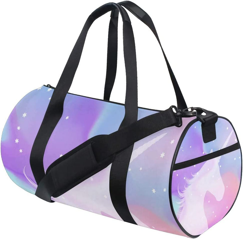 Colored Rainbow Unicorn Sports Luggage Travel Duffle Bag Gym Luggage with Tote for Men and Women Home & Garden > Household Supplies > Storage & Organization FORMRS