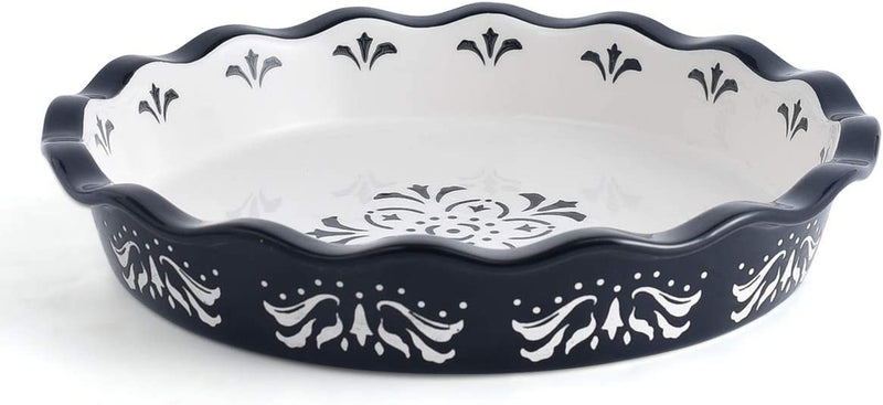 Original Heart Pie Pan Pie Dish Ceramic Pie Plate, 9 Inch, Deep Dish Pie Pans, for Baking, Nonstick, Hand-Painted Floral Pattern Baking Dishes, for Kitchen, Black Sporting Goods > Outdoor Recreation > Cycling > Cycling Apparel & Accessories > Bicycle Helmets Original Heart   
