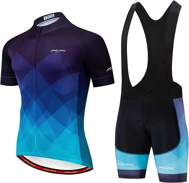 Hotlion Men'S Cycling Jersey Set Bib Shorts Summer Cycling Clothing Suit Pro Team Bike Clothes Sporting Goods > Outdoor Recreation > Cycling > Cycling Apparel & Accessories Hotlion B2jp1013 Chest For 45.7"-48"=Tag XXXL 