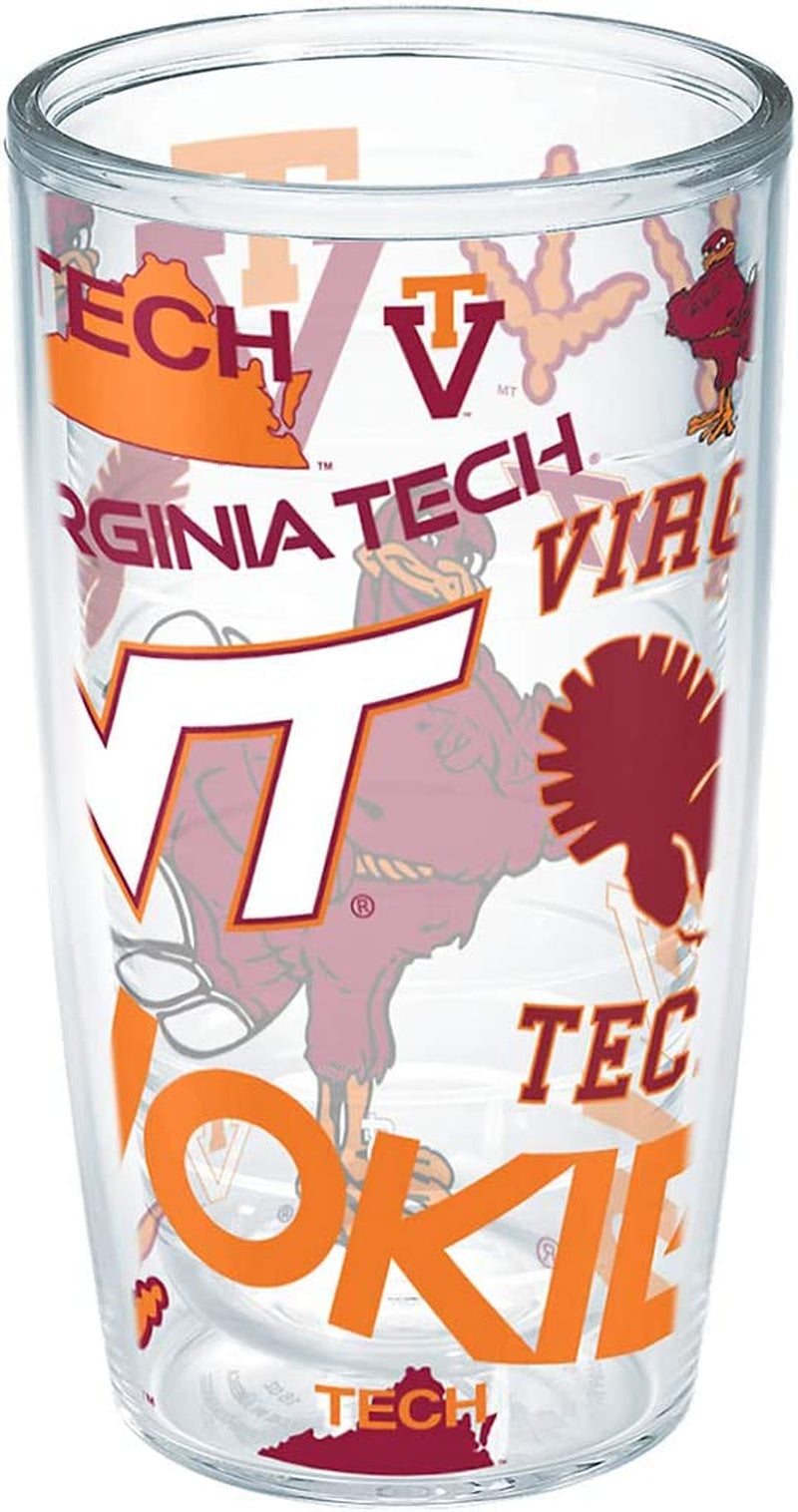 Tervis Virginia Tech University Hokies Made in USA Double Walled Insulated Tumbler, 1 Count (Pack of 1), Maroon Home & Garden > Kitchen & Dining > Tableware > Drinkware Tervis All Over 16oz - No Lid 