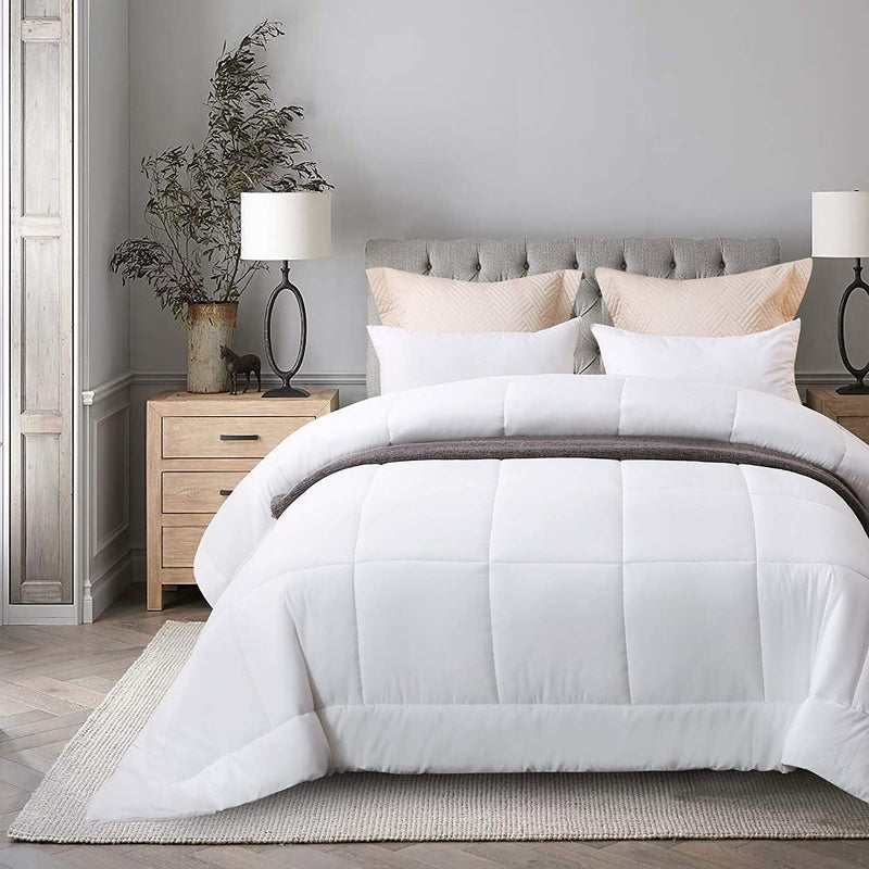 Shatex White King Comforter All Season Bedding Buffy Comforters - King Size down Comforter Ultra Soft - White Comforter Bedding Duvets & down Comforters Home & Garden > Linens & Bedding > Bedding > Quilts & Comforters Wellco Industries Inc White Queen 
