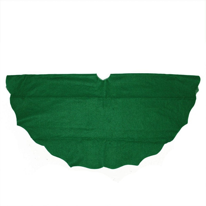 38" Pine Green Scalloped Edge round Christmas Tree Skirt