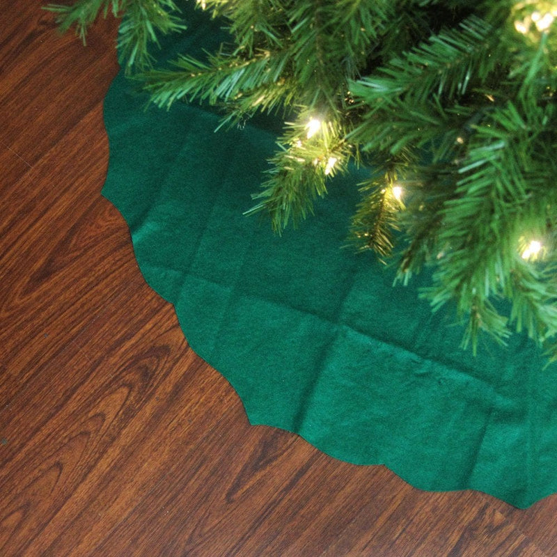 38" Pine Green Scalloped Edge round Christmas Tree Skirt Home & Garden > Decor > Seasonal & Holiday Decorations > Christmas Tree Skirts Northlight   