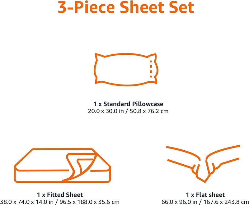 Deluxe Microfiber Striped Sheet Set, Bright White, Twin Home & Garden > Linens & Bedding > Bedding KOL DEALS   
