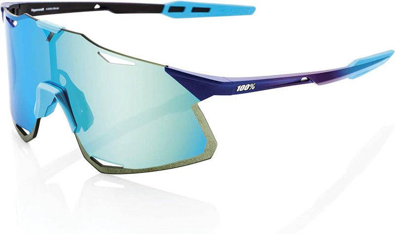 100% Hypercraft Sport Performance Sunglasses - Sport and Cycling Eyewear Sporting Goods > Outdoor Recreation > Cycling > Cycling Apparel & Accessories 100% Matte Metallic Into the Fade - Blue Topaz Multilayer Mirror Lens  