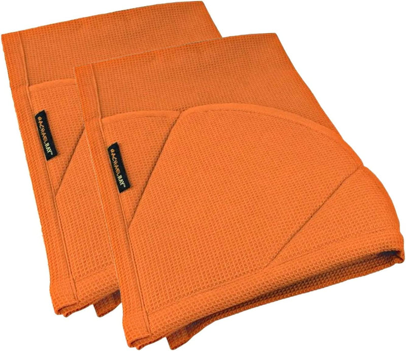 Rachael Ray Kitchen Towel, Oven Glove Moppine - 2-In-1 Ultra Absorbent Kitchen Towels with Heat Resistant Padded Pockets like Pot Holders and Oven Mitts to Handle Hot Cookware - Smoke Blue, 1 Pack Home & Garden > Kitchen & Dining > Kitchen Tools & Utensils Rachael Ray Burnt Orange 2 Pack 