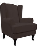 Easy-Going Stretch Wingback Chair Sofa Slipcover 2-Piece Sofa Cover Furniture Protector Couch Soft with Elastic Bottom, Spandex Jacquard Fabric Small Checks, Black Home & Garden > Decor > Chair & Sofa Cushions Easy-Going Chocolate  